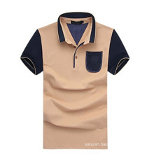 Men Two-Tone Cheap Blank Polo Shirt with Pocket (PS-068)